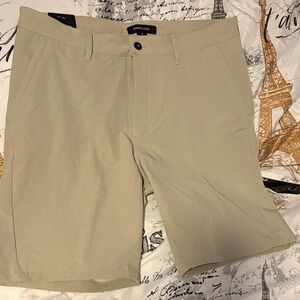 Kenneth Cole Men's Beige Flat Front Shorts